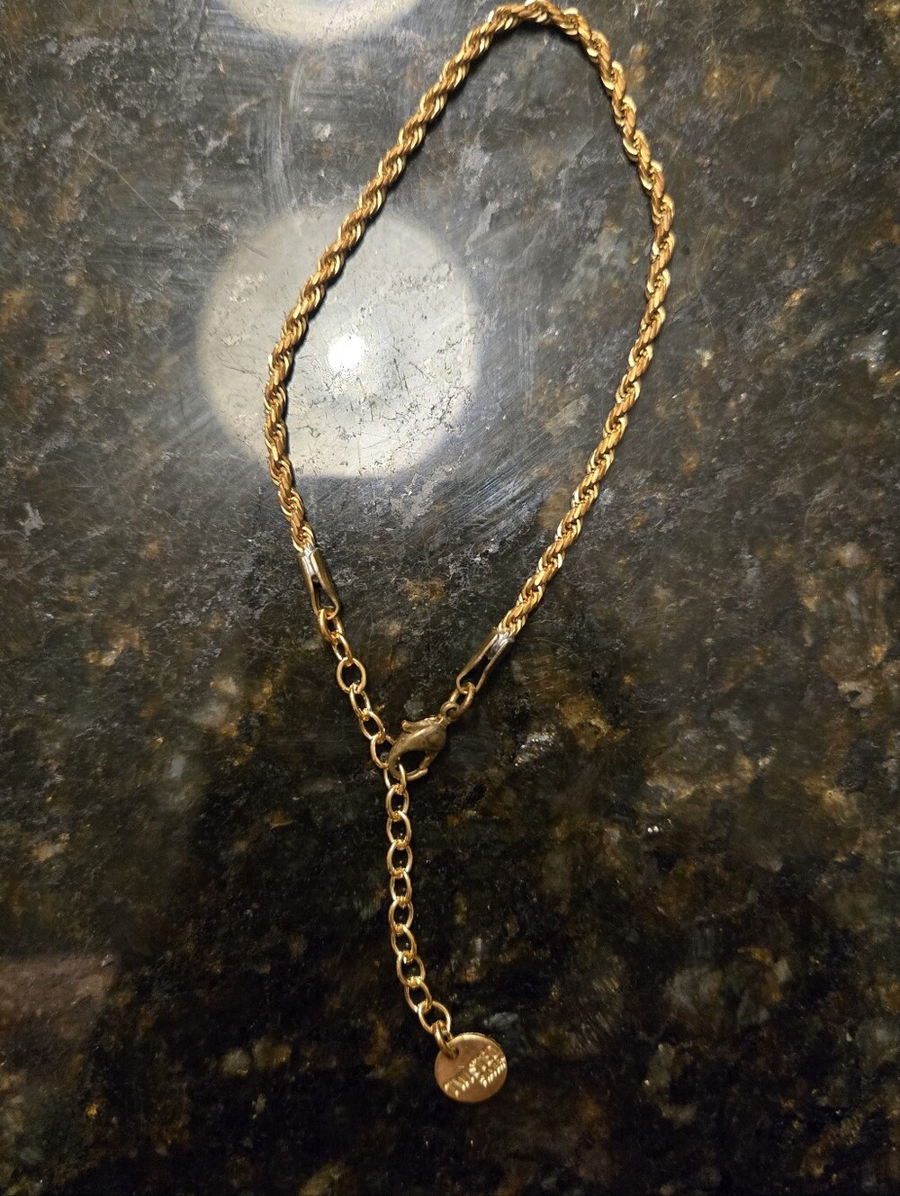 Twisted Silver Tiny Twist Necklace Gold Rope Chain Adjustable Necklace